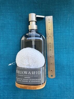 Willow & Reed CSoap Dispenser with Bamboo base - Clear & White